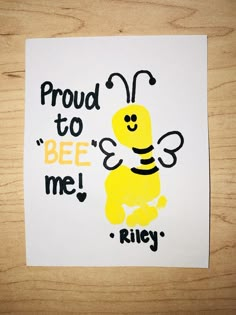 a piece of paper that says, proud to bee me riley