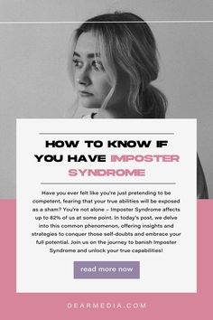 a woman with blonde hair and the words how to know if you have emoster syndrome