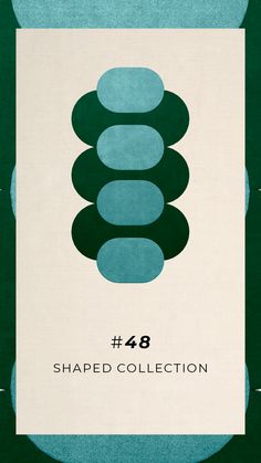 a green and white poster with the number four in it's center, surrounded by circles