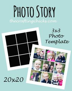 a collage of photos with the text 3x3 photo template