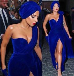 Lady Gaga Royal Blue Dress! – Fashionsarah.com Lady Gaga Red Carpet, Blue Velvet Gown, Royal Blue Evening Dress, Long Party Gowns, Celebrity Inspired Dresses, Cheap Gowns, Gown Plus Size, Red Carpet Gowns, Marine Uniform