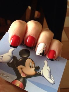 Disney nails! Done by Yen @ Lucky Nails, Westfield, MA. Lucky Nails, Mouse Nail Art, Mickey Mouse Nail Art, Character Nails, Disney Acrylic Nails