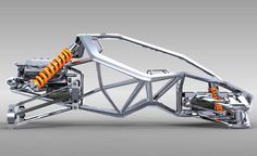 an image of a car frame that looks like it is going to be built in the future