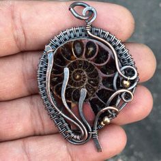 gorgeous copper wire jewelry   sunstone best gift for her  it made pure handmade work  you can also contact for custom designs Ammonite Jewelry, Handmade Copper Jewelry, Copper Wire Jewelry, Copper Jewelry Handmade, Ammonite Fossil, Wire Weaving, Handmade Copper, Wrapped Pendant, Wire Wrapped Pendant