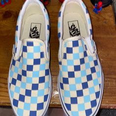 Brand New Size 5.5 In Men Van Color, Vans Blue, Shoes Vans, Men's Vans, Dream Shoes, Mens Vans, Vans Shoes, Slip Ons, Loafer Shoes