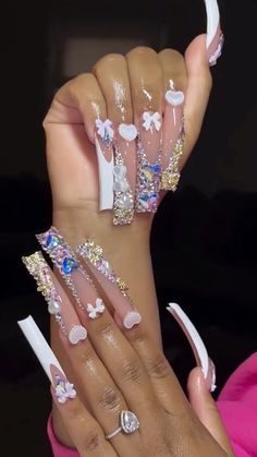 Really Long Nails, Nail Appointment, My Boards, Diy Acrylic Nails, Swarovski Nails