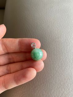 🌈 Jadeite Jade Bead Pendant, Light Green 🌷 Untreated Natural Jadeite/ Grade A Jade 🌷 Certified : YES 🌷 Jade from Myanmar/ Burma 🌷 Dimensions : ~13.8 x 13.8 mm 🌷 Color : Light Green 🌷 Attach with a 925 silver bail 🌷 Free standard shipping from Hong Kong with tracking included 🌷 Take approximately 7-21 days to arrive worldwide Jade Jewelry With Round Beads And Stones, Chrysoprase Gemstone Jewelry With Round Beads, Green Round Beaded Gemstones, Round Aventurine Beaded Jewelry, Elegant Green Beaded Gemstones, Green Jade Gemstones For Jewelry Making, Green Pendant Beads For Jewelry Making, Bead Pendant Light, Jade Bangle