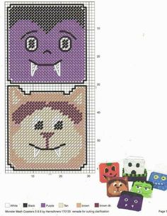 a cross stitch pattern with an image of a cat