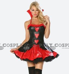 Queen of Heart Costume $56.83 Halloween Queen Of Hearts, Wonderland Outfit, Alice In Wonderland Outfit, Queen Of Heart, Halloween Queen, Queen Dress, Leather Lingerie, Cute Costumes