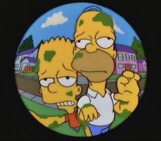 the simpsons family is depicted on a plate