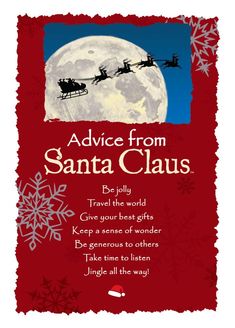 santa claus's sleigh is flying over the moon