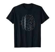 a black t - shirt with an image of a brain on it