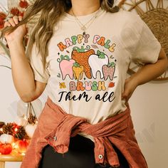 Dental Thanksgiving Sweatshirt, Dental Crew Sweatshirt, Dentist Shirt, Thanksgiving Sweater for Dental Hygienists and Dental Assistants Welcome to Macievision Shop! I am so happy to see you here. HOW TO ORDER 1. Select the shirt 𝗦𝘁𝘆𝗹𝗲 2. Select the 𝗦𝗶𝘇𝗲 3. Select the shirt color 4. Select the quantity, 5. Click 𝗔𝗗𝗗 𝗧𝗢 𝗖𝗔𝗥𝗧. If you want to buy more than one, please go back to the listing and repeat the steps. "If you have any question, please send us a message." BRAND If you wan Dental Thanksgiving, Outfit Ideas Shirt, Dental Halloween, Hygiene School, Dental Assistant Shirts, Sweater Drying Rack, Shirt Outfit Ideas, Dental Assisting, Dog Mom Life