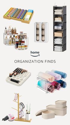 an assortment of organized items in different sizes and colors