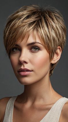 Short Layered Haircuts Pixie Haircut Fine Hair, Hair Cuts 2017, Hair 50, A Line Bob, Framing Highlights, Hair Highlights And Lowlights