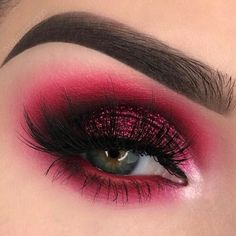 Valentines Eye Makeup, Valentines Day Eyeshadow, Pink And Black Makeup, Ice Makeup, Teknik Makeup, Fall Eyeshadow, Maquillage Yeux Cut Crease