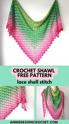 crochet shawl free pattern ice shell stitch