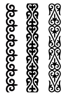 four different designs in black and white, each with an intricate design on the side