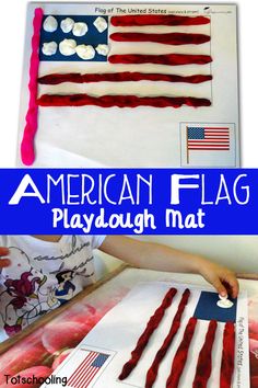 an american flag playdoug mat for kids to make