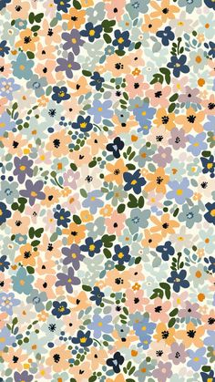 an abstract floral pattern with many different colors