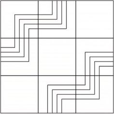 a square with lines in the middle and one line at the bottom that is parallel to each other