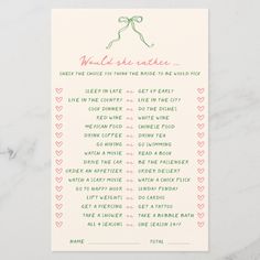 a green and white wedding game with hearts on it