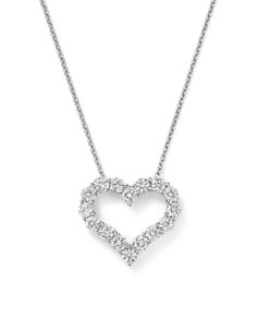 Sparkling diamonds set in 14K white gold create a sweet, heart shaped pendant necklace. Wardrobe Entrance, Heart Shaped Diamond Necklace, Diamond Bracelet Design, Diamond Heart Pendant Necklace, Heart Shaped Pendant Necklace, Heart Necklace Diamond, Heart Shaped Necklace, Pretty Necklaces, Heart Shaped Diamond