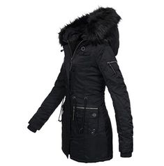 Gothic Harajuku Black Hooded Coat sold by KoKo Fashion on Storenvy Black Hooded Coat, Gothic Coat, Pink Clothes, Fur Hood Coat, Coat Trends, Womens Apparel, Coats Women, Jackets Women, Winter Parka