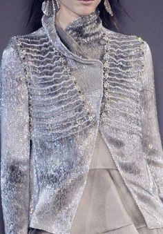 Glamorous Chic Life, Dress Up Closet, Fashion Purple, Grey Matter, Silver Blouse, Catwalk Fashion, Gray Matters, Beautiful Gowns, Fashion Details