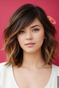 30+ Medium Length Layered Haircuts for a Trendy Look Shoulder Length Hair Cuts For Round Faces Layers, Layered Haircuts For Thick Medium Hair, Wavy Shoulder Length Hair With Layers, Chunky Layers Medium Length Hair, Open Hairdo, Medium Length Layered Haircuts, Haircut Bangs, Shoulder Length Wavy Hair, Fine Hair Cuts