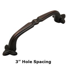 Three inch hole spacing cabinet pull in oil rubbed bronze finish with decorative shape at ends Oil Rubbed Bronze Cabinet Pulls, Kitchen Knobs And Pulls, Oil Rubbed Bronze Cabinet Hardware, Bronze Cabinet Pulls, Oil Rubbed Bronze Hardware, Traditional Family Room, Bronze Cabinet, Aged Copper, Traditional Cabinets