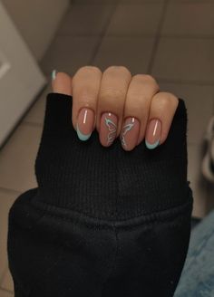 Butterfly Nail Designs, Cute Simple Nails, Subtle Nails, Simple Gel Nails, Work Nails, Casual Nails, Blush Nails, Blue French, Soft Nails