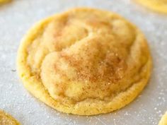 a close up of a cookie on a baking sheet