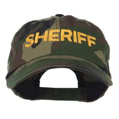 Sheriff Military Embroidered Camo Cap Unisex Crown, Embroidered Cap, Embroidered Caps, Sticker Patches, Patch Design, Signature Look, Pink Sky, Hat Band, Cap Design