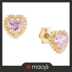 in stock Macy's Yellow Gold Cubic Zirconia Earrings, 14k White Gold Heart Cut Earrings, Macy's Fine Jewelry Earrings For Gift, Macy's Fine Jewelry Earrings As Gift, Macy's Pink Jewelry For Anniversary, Macy's Birthstone Jewelry Gift, Macy's Tarnish Resistant Earrings For Anniversary, Yellow Gold Heart Cut Earrings, 14k Pink Gold Heart Cut Jewelry