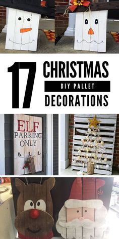 christmas decorations made out of pallets and wooden crates