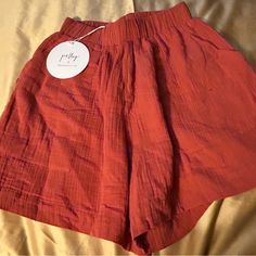 Nwt Elastic Waist. Front Pockets. Denim Paper, Paper Bag Shorts, Brown Shorts, Tie Dye Cotton, Juicy Couture Charms, Pleated Shorts, Lounge Shorts, Princess Polly, Linen Skirt