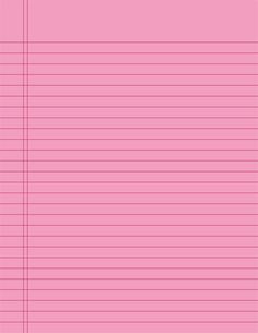 a pink lined paper with lines on it