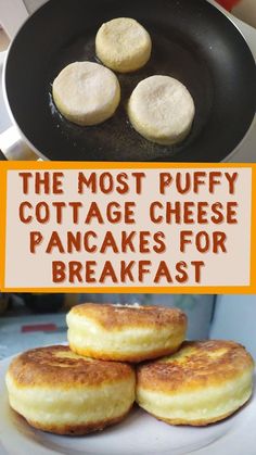 the most puffy cottage cheese pancakes for breakfast are made in one skillet