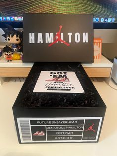 the box is open and ready to be used as an office desk top computer station