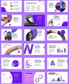 a purple and white presentation slider template