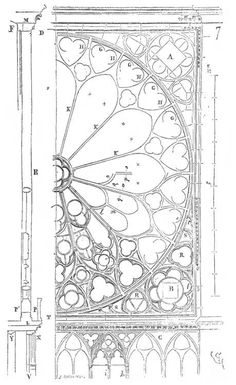 an architectural drawing showing the design for a stained glass window