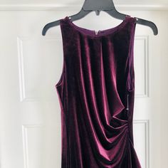 Ignite Evenings Velvet Evening Gown In Eggplant Purple. Never Worn And New Velvet Sleeveless Dress For Wedding, Elegant Purple Velvet Dress, Formal Purple Velvet Dress, Velvet Evening Gown, Eggplant Purple, Evening Gown, Eggplant, Purple Color, Color Purple