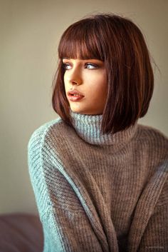 Short Bob Haircuts, Short Hair With Bangs, Grunge Hair, Short Bob Hairstyles, Hair Today, Great Hair, Hair Dos, Womens Haircuts, Bobs Haircuts