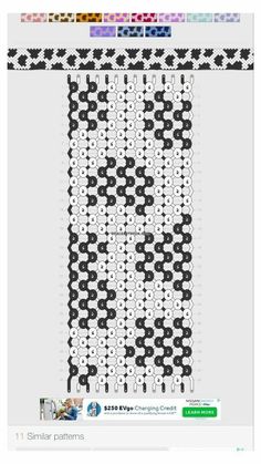 the cross stitch pattern is shown in black and white