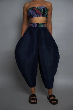 CRINKLED BALLOON HAREM PANTS Material: Polyester Care: Dry clean for best results Model is wearing UK10 Industrial Outfit, Harem Pants Outfit, Christie Brown, Balloon Trousers, African Luxury, Balloon Pants, Red Carpet Ready, Maxi Shirts, Maxi Shirt Dress