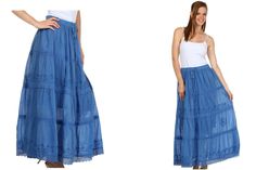 Solid colored full cotton skirt with embroidery & crochet lace hem details. #longskirts #womenskirt #maxi Skirt With Embroidery, Embroidered Crochet, Embroidery Crochet, Hi Fashion, Crochet Lace Trim, Lace Hem, Cotton Skirt, Crochet Lace, Tie Dye Skirt