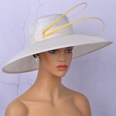 Hello!Welcome to our shop of  365daysCreations product information: Season:All Season Gender:Female Material:sinamay,100% straw Head size:57cm(22.44 inches),also can be adjustable Brim width:about 6''(15.2cm),the whole hat size is 48x46cm Trimming:feathers/sinamay/ostrich spine Sweatband:satin with satin ribbon to adjust the size Color:ivory,yellow Sinamay Boater Hat For Church And Royal Ascot, Wide Brim Sinamay Fascinator For Royal Ascot, Short Brim Sinamay Top Hat For Royal Ascot, Brimmed Sinamay Fascinator For Church, Curved Brim Sinamay Top Hat For Races, Sinamay Top Hat With Curved Brim For Races, Sinamay Fascinator With Short Brim For Church, Church Fascinator With Short Brim In Sinamay, Church Sinamay Fascinator With Short Brim