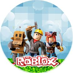 the robbox logo is surrounded by cartoon characters