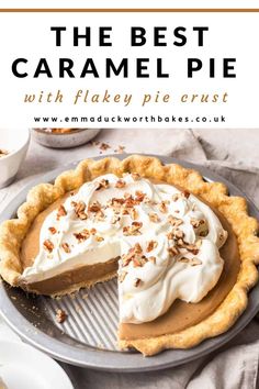 the best caramel pie with flaky pie crust